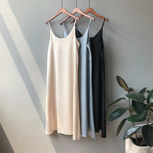 Load image into Gallery viewer, Mooirue Spring 2019 Woman Tank Dress Casual Satin Sexy Camisole Elastic Female Home Beach Dresses